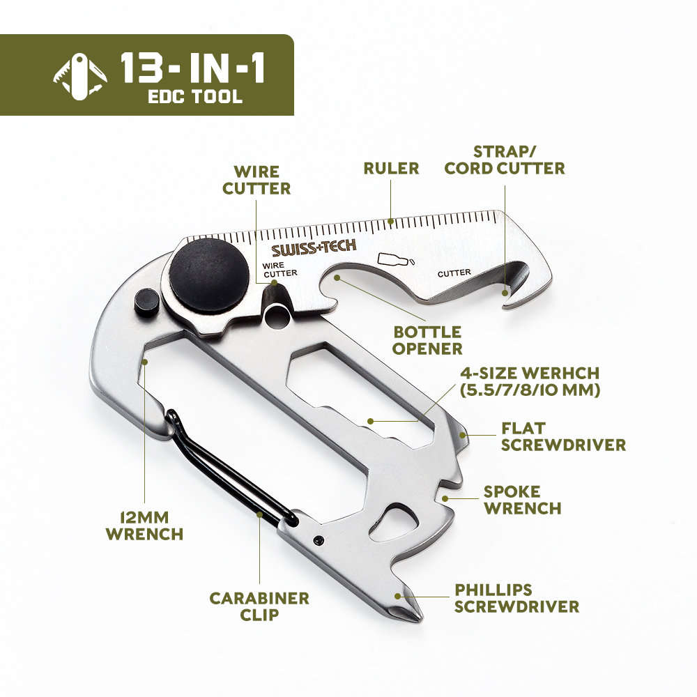 SWISS TECH 13 In 1 Mini Protab - Edc Carry Knife ulasan dan harga
